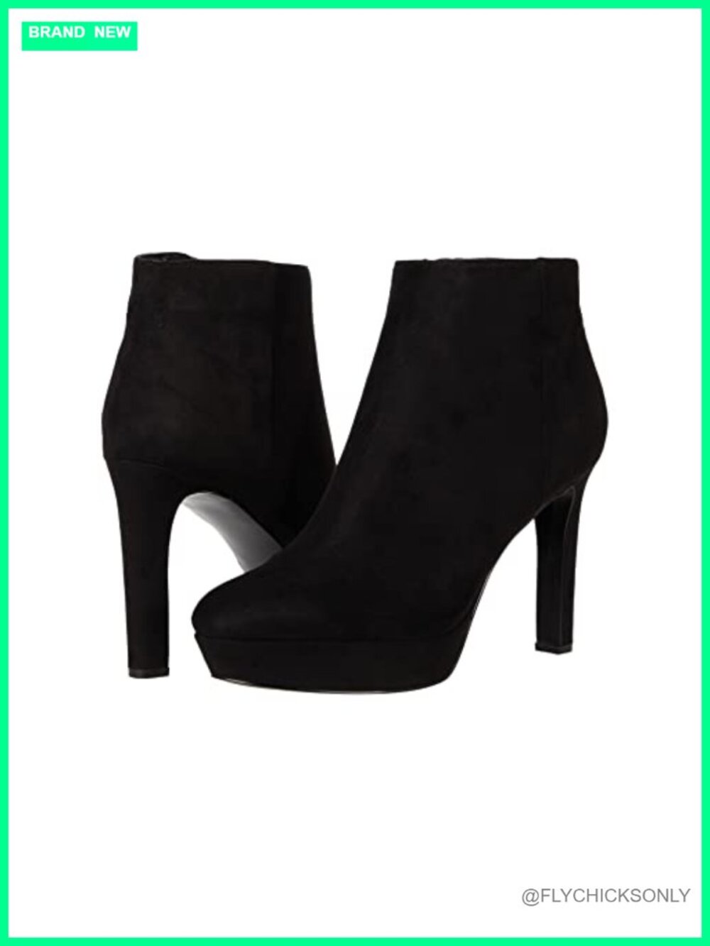Nine West Glowup Suede Ankle Booties Stiletto Heel Platform Round Toe Zip
